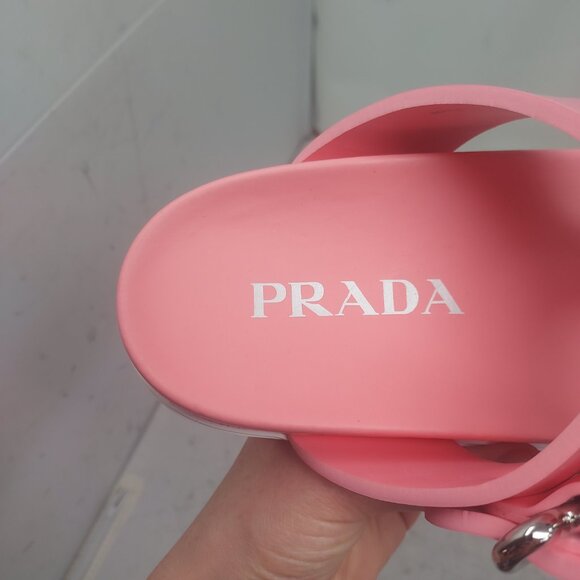 Prada Begonia Pink Thong T Strap Sandal - Picture 8 of 9